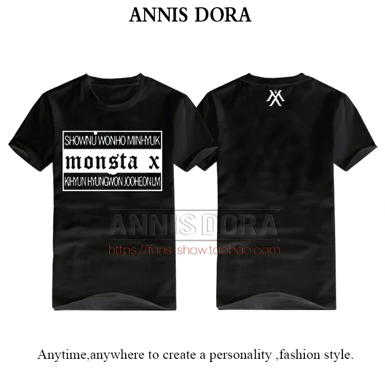 MONSTA X MINI 3TH ALBUM THE CLAN PART 1 LOST SHOWNU IM Same Style Short Sleeved T-shirt | Мужская одежда