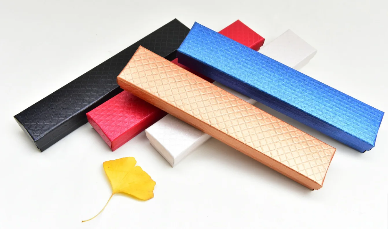 DoreenBeads 4*21 см изысканные ювелирные изделия дисплей коробки длинное ожерелье упаковка подарочный чехол многоцветный торговля геометрические узоры 1 шт