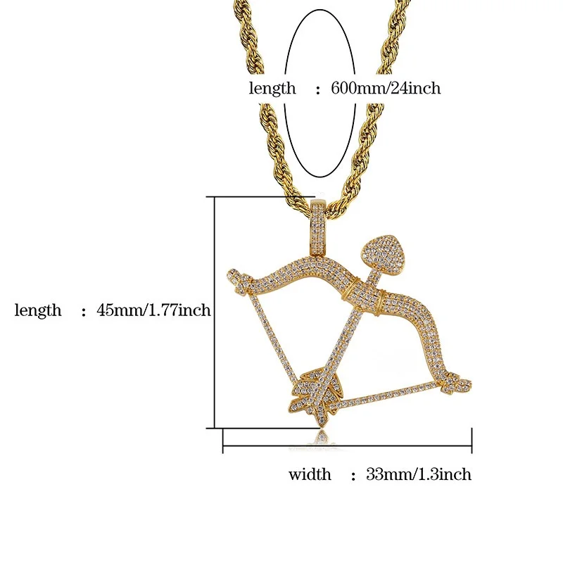 ARMNVNV хип хоп модное однотонное ожерелье с подвеской в виде банта и стрелы