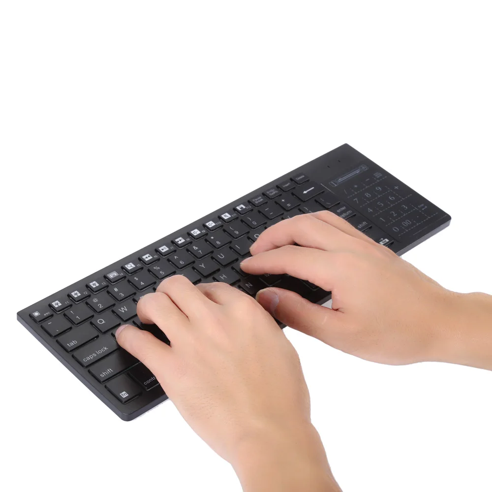 Ультратонкая Беспроводная Bluetooth клавиатура QWERTY тачпад IPazzPort подсветка Поддержка
