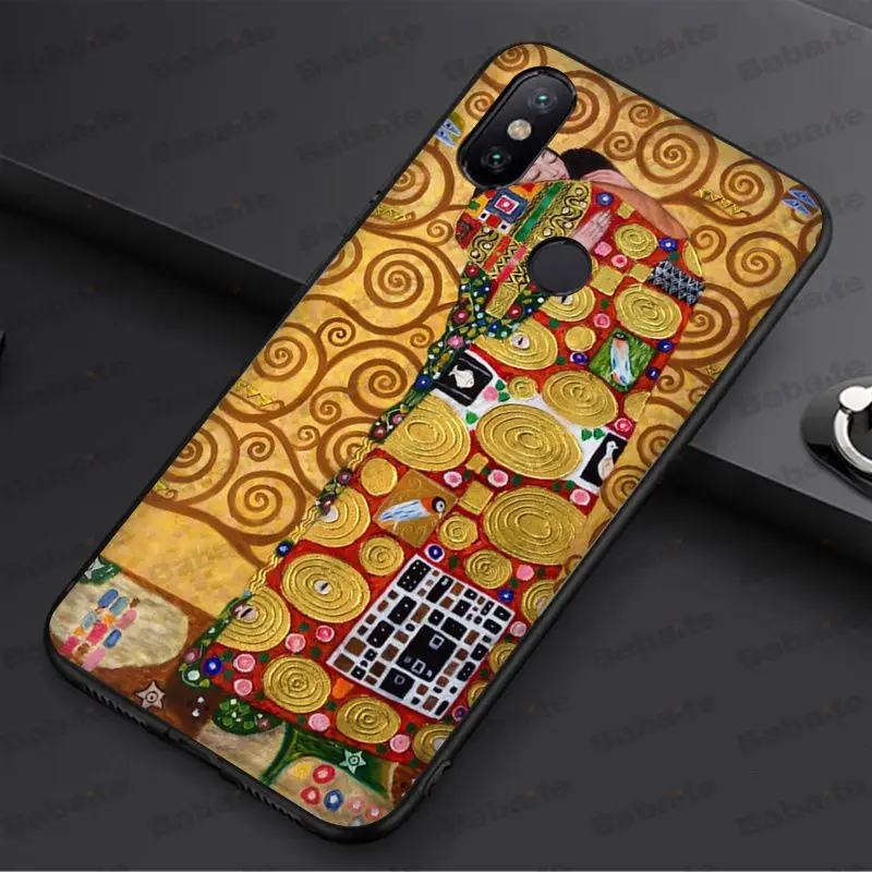 Babaite Kiss by Gustav Klimt дизайн черный ТПУ мягкий чехол для телефона redmi 5 plus 5A 6pro 4X note5A note4x note7 6A чехол