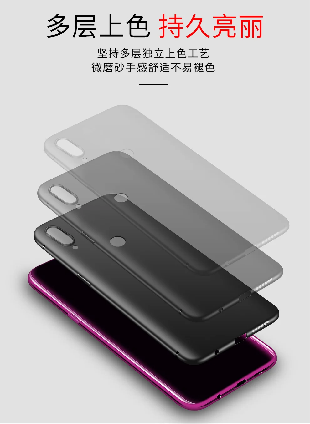 Чехол для Xiaomi Redmi 7 мягкий силиконовый чехол тонкий из ТПУ защитная задняя крышка