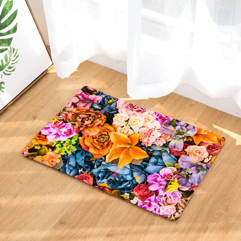 Нордический INS Стиль Печатный дверной коврик цветочный ковер с рисунком