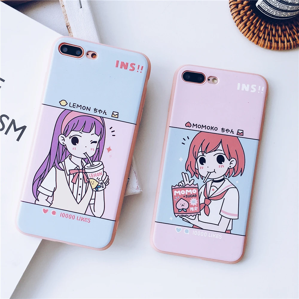 WULAWUKU новые моды ins Sweet Candy girl силиконовый чехол для iphone X 8 плюс 7 6 6s сзади чехлы
