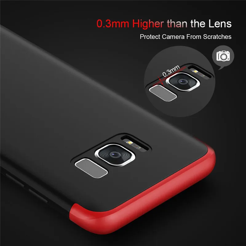 360 Degree Protection Case For Samsung Galaxy S8 plus Cover Luxury Plastic Hard Shockproof Back S7 edge Cases |