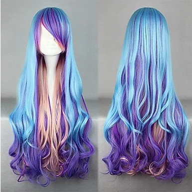 

Lolita Wig Inspired by Blue and Purple and Pink Mixed Color Punk