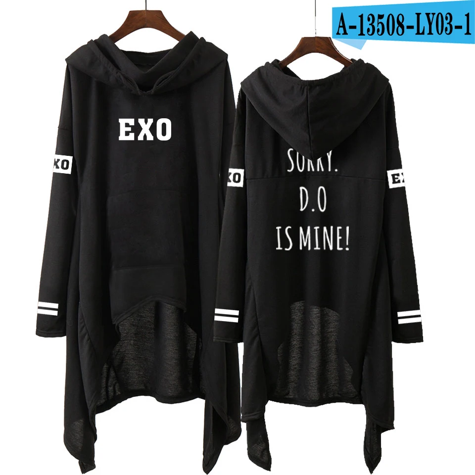 A13508 Kpop EXO Новая мода корейский EXO DO LAY SE HUN KAI SING FOR YOU EXO толстовки длинная юбка женские толстовки Harajuku Пуловеры для девочек - Цвет: A13508