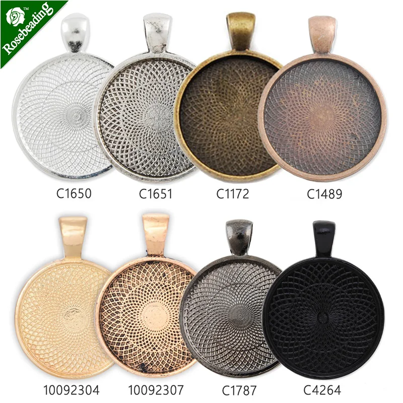 

20pcs 25mm 1inch 1" Zinc Alloy Round Cameo Cabochon Base Setting Pendants,circle pendant trays,Photo Pendants