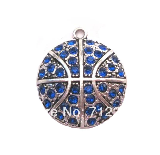 Античное серебряное покрытие украшенное синим блестящим баскетбольным рисунком