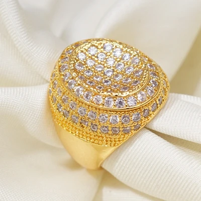069 Hyperbole Luxury Wedding Unique Gold Plt Rings for Women Middle East Style Cubic Zircon Fashion Dubai Jewelry Dropshipping - Цвет основного камня: 069