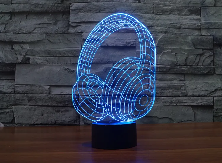 3D новинка светящаяся гарнитура с сенсорным управлением USB 7 цветов меняющая