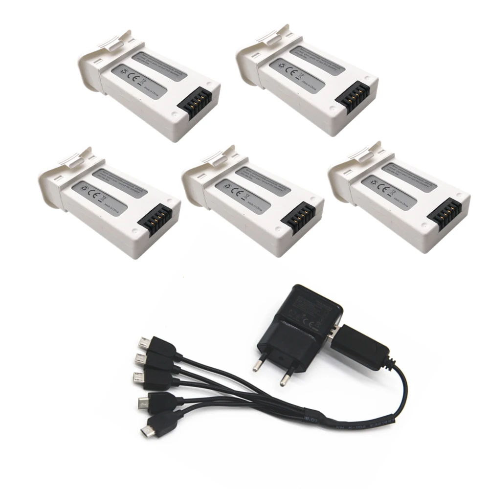 EU Plug 5 5in1 3,7 V 1000 мА/ч, литий-ионный аккумулятор Батарея для SJRC S20W T25 Дрон Квадрокоптер с дистанционным управлением 903048 3.7Wh с 3 в 1 взаимный обмен данными между компьютером и периферийными устройствами Зарядное устройство для SJRC S20W - Цвет: EU Plug 5 5in1