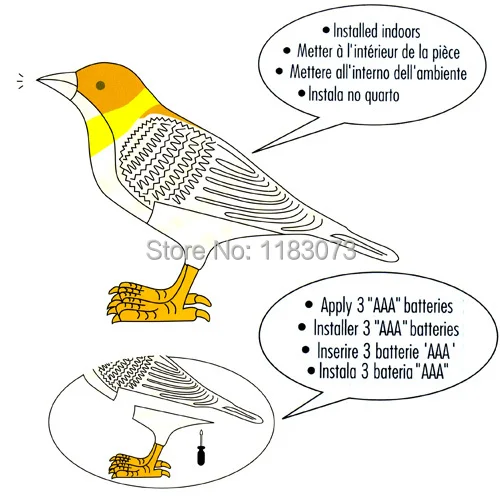 Цифровой дверной звонок для птиц беспроводной музыкальный с светодиодный