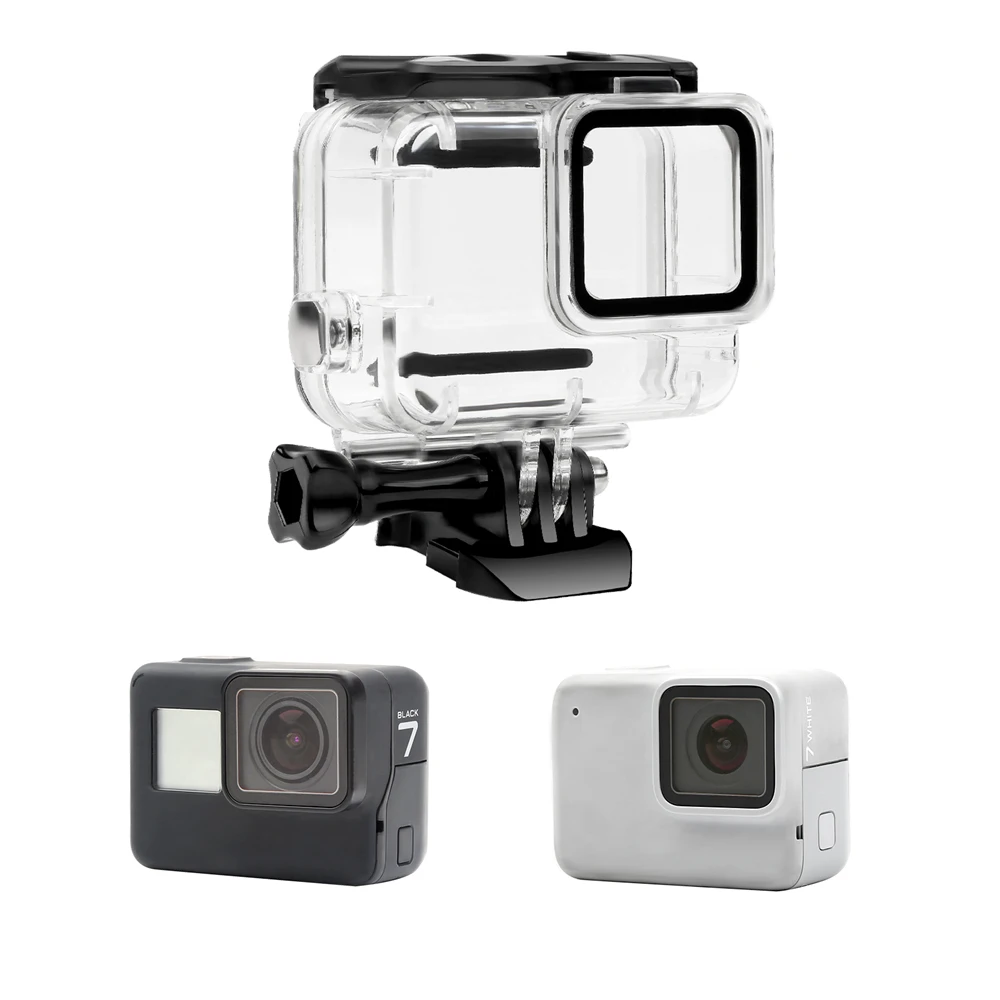 Новый водонепроницаемый чехол для GoPro Hero 7 белый и серебристый защитный