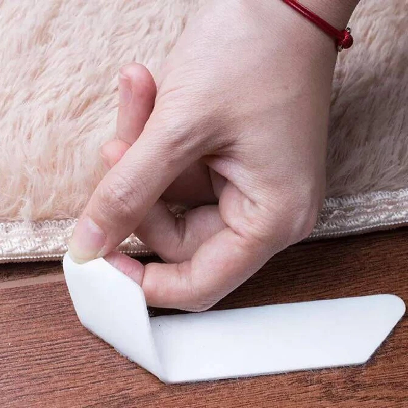 

8Pcs Anti Curling Rug Grippers Renewable Adhesive Carpet Pad for Curled Corners