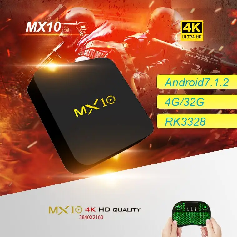 ТВ коробка MX10 4 Гб Оперативная память 32 ГБ Встроенная Android 9 0 tv Box HDMI 2 RK3328 ядра ГГц WI