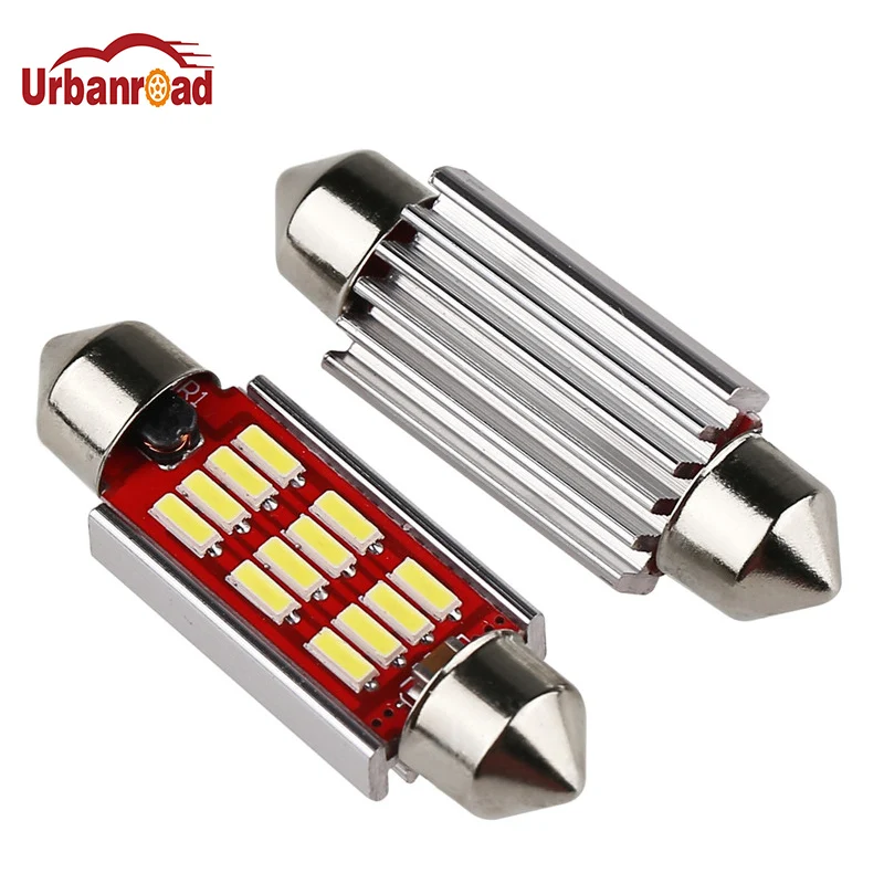 2 шт./лот светодиодная купольная лампа fetoon 4014smd 12 светодиодов без полярности Canbus c5w