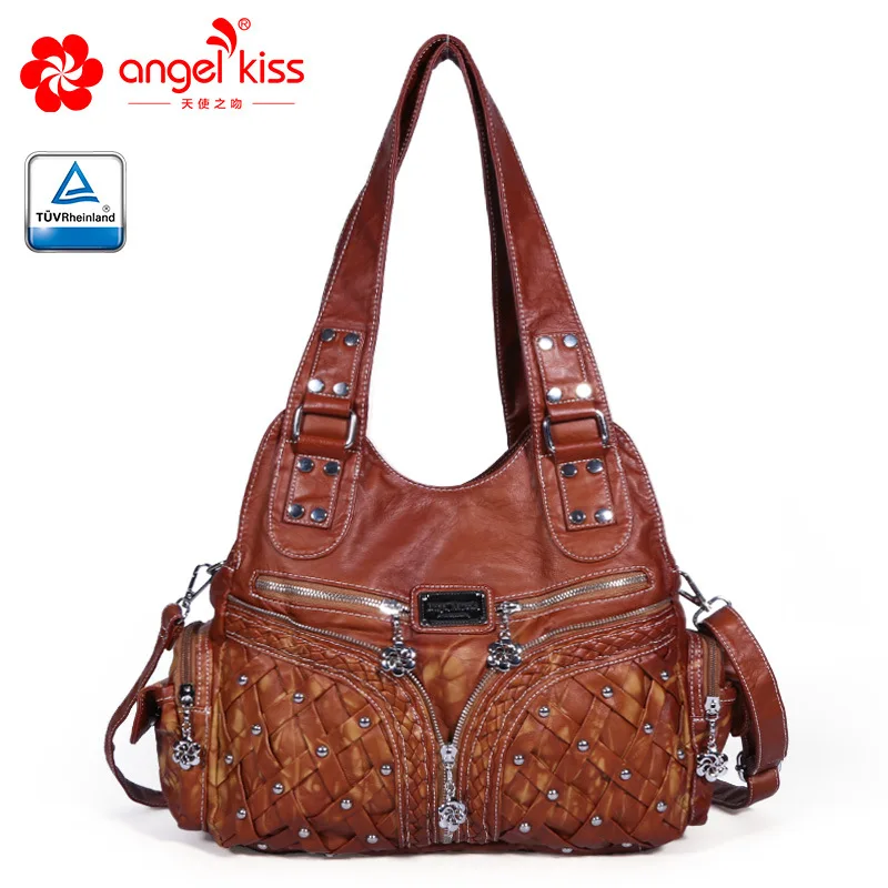 Angelkiss Топ Сумки из искусственной кожи личи зернистая Женская сумочка Модные