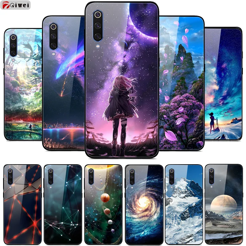 Чехол из закаленного стекла для Xiaomi Mi 9, чехол, стеклянная крышка для Xiaomi Mi 9 SE, чехол, силиконовый бампер, чехол для Xiaomi Mi CC9 Pro 9 Lite