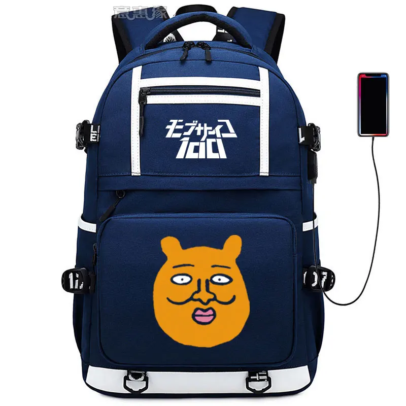 Mob Psycho 100 Рюкзак Mobu Saiko Hyaku сумка Повседневная usb зарядка рюкзак аниме Studert школьная сумка для ноутбука дорожная сумка