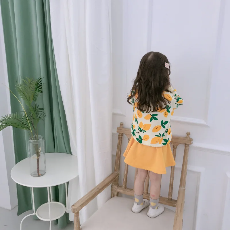 Комплекты для девочек с принтом манго и клубники Модный комплект из 2 предметов: