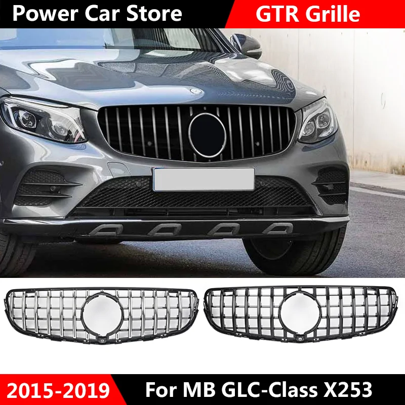 Для x253 AMG GTR глянцевая черная решетка Передняя для Mercedes 2015 2019 GLC class GLC200 GLC250 GLC300 Sport