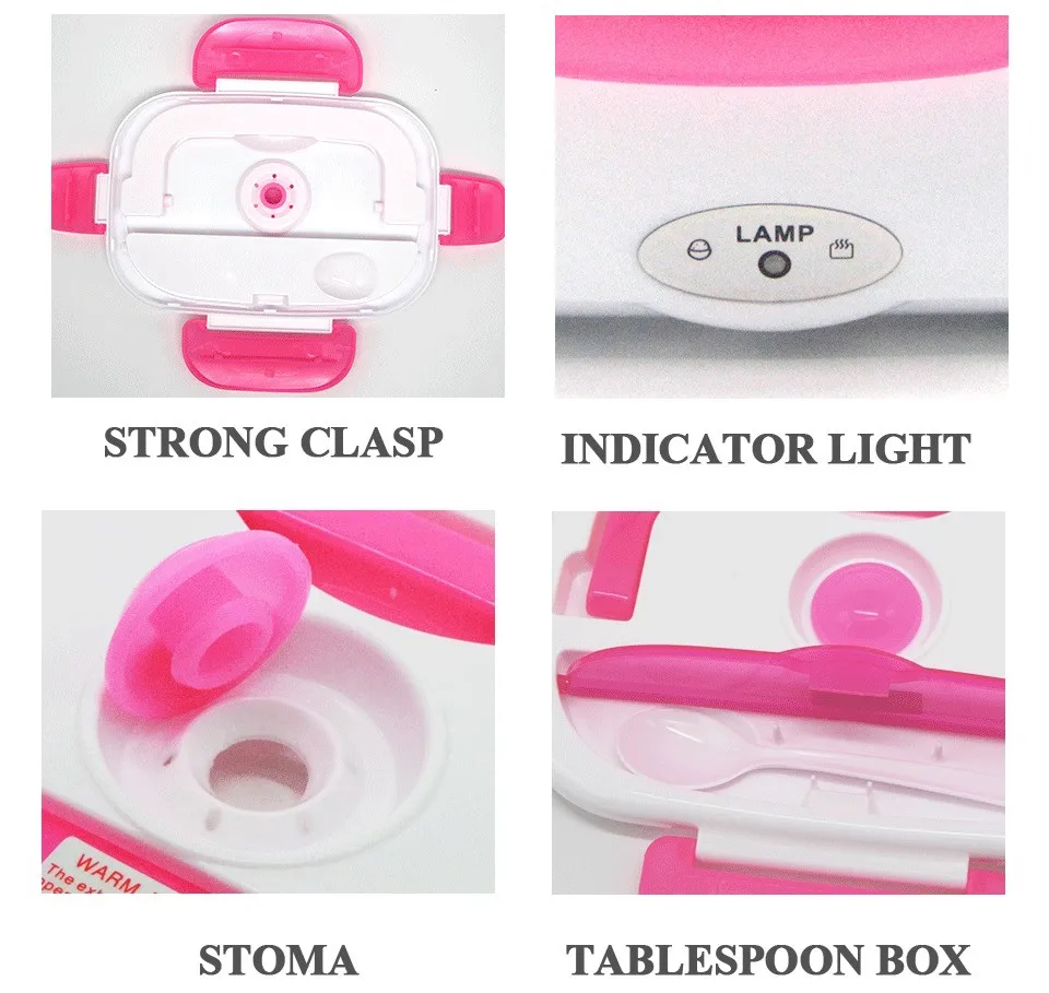TENBROMAN 220v Portable Electric Heating Lunch Box Food Storage Warmer Made By PP Removable Food Container For Home