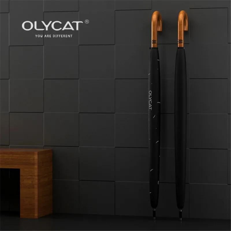 Большой длинный зонт Olycat в японском стиле, утепленные зонтики с деревянной ручкой 8 к для мужчин и женщин, защита от ветра и дождя, 120 см