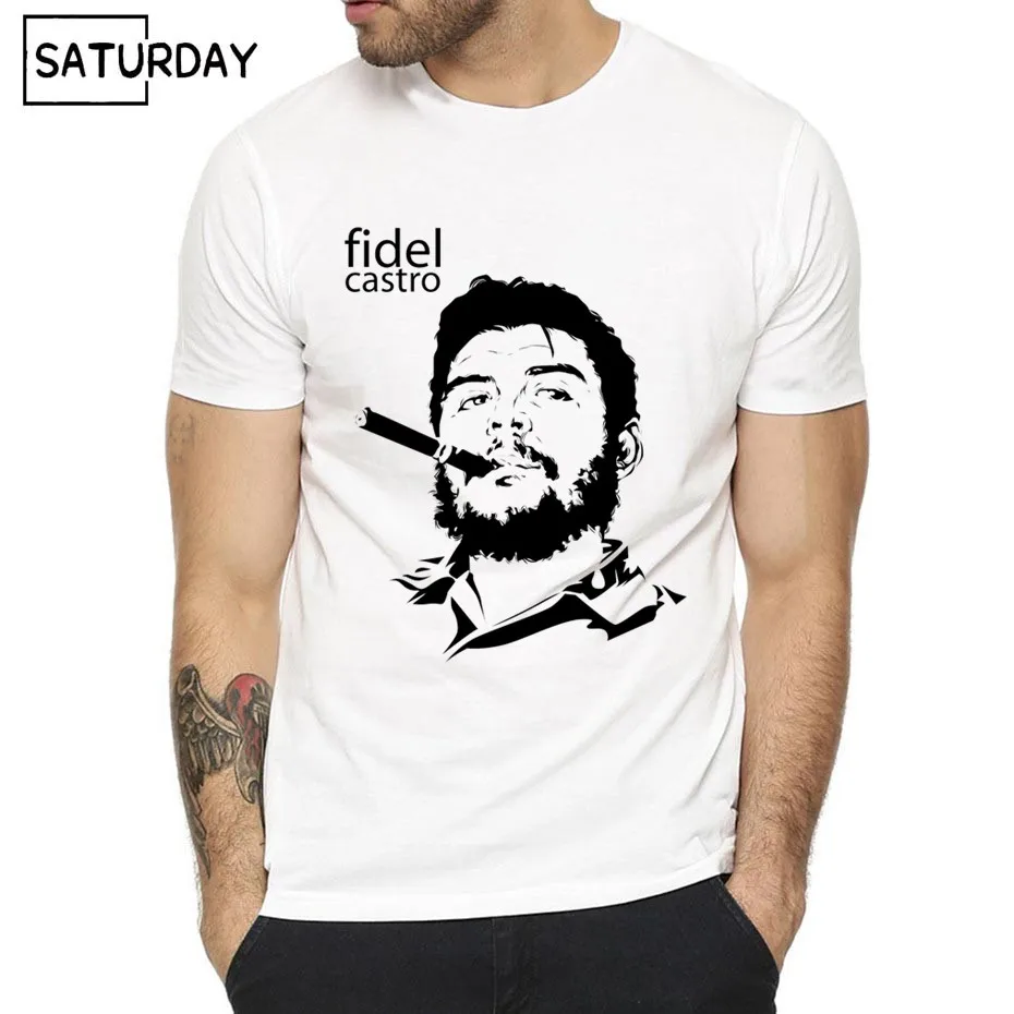 Мужская футболка Cuba Kuba Avana Revolution Fidel Astro Che летняя повседневная с коротким круглым