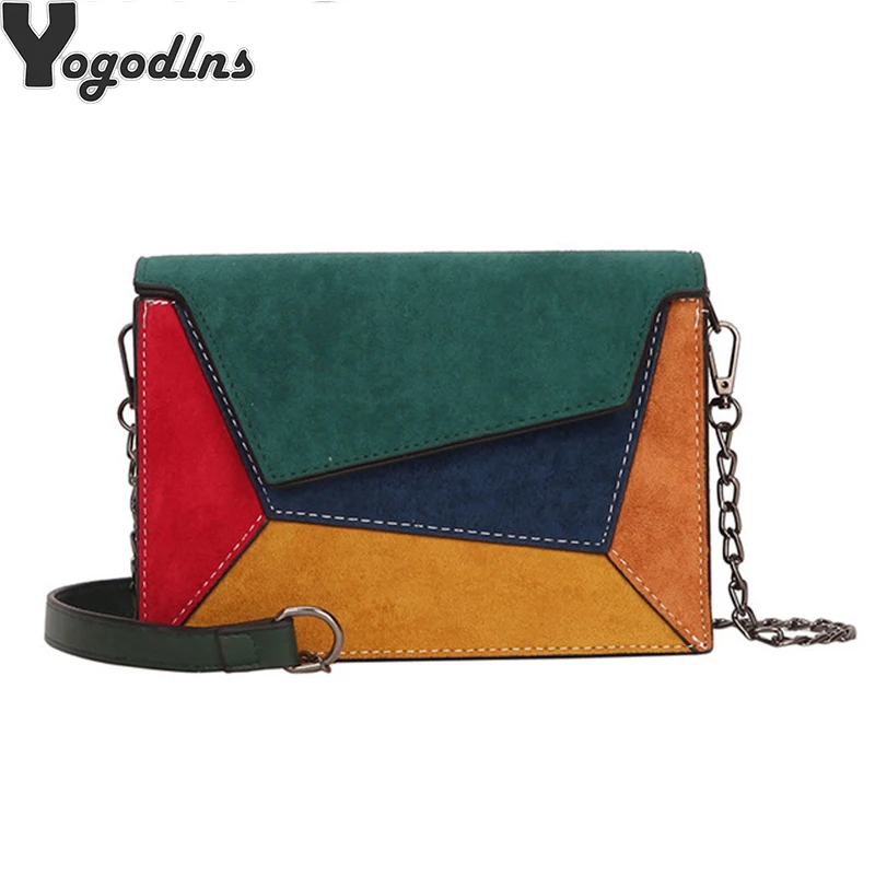 Fashion Quality Leather Patchwork Women Messenger Bag Female Chain Strap Shoulder Small Criss-Cross Ladies' Flap | Багаж и сумки