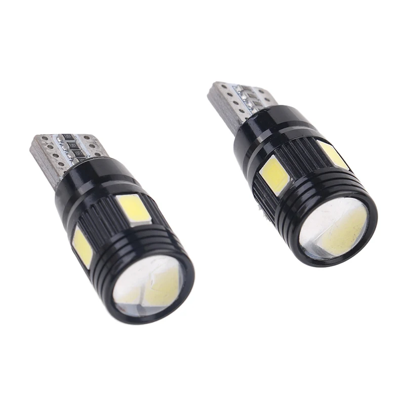 2 шт. T10 светодиодный светильник 5730 6SMD ошибок 12V светодиодные W5W 168 194 объектив 6000K