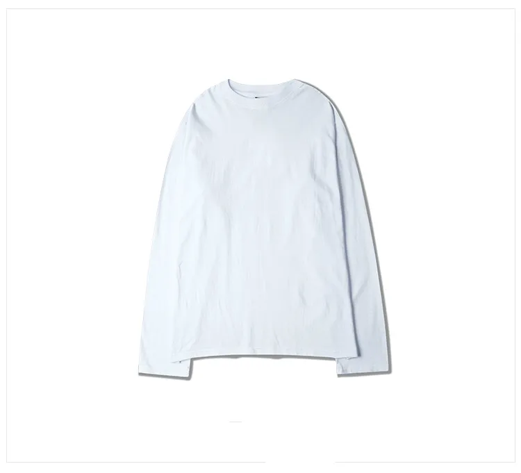 Харадзюку оверсайз High Street оранжевая футболка с длинным рукавом Ins Kanye длинная футболка хип-хоп Топ Футболка унисекс модная футболка мужская Kpop