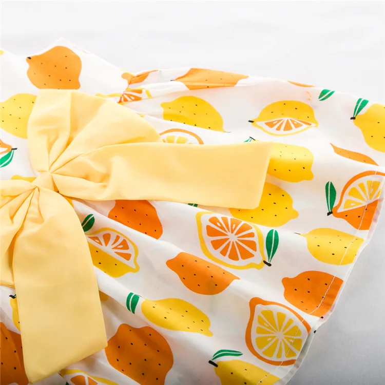 Newborn Infant Dresses Lemon Print Summer Baby Girl Dress Christening Gowns Princess Clothing | Детская одежда и обувь