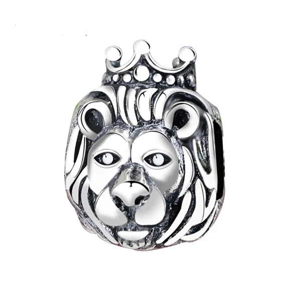 lion NBSAMENG 925 пробы бусинка из ленты черепаха с полностью хрустальными шармами бусины в виде животных подходят для оригинальных браслетов Pandora ожерелье сделай сам - Цвет: lion