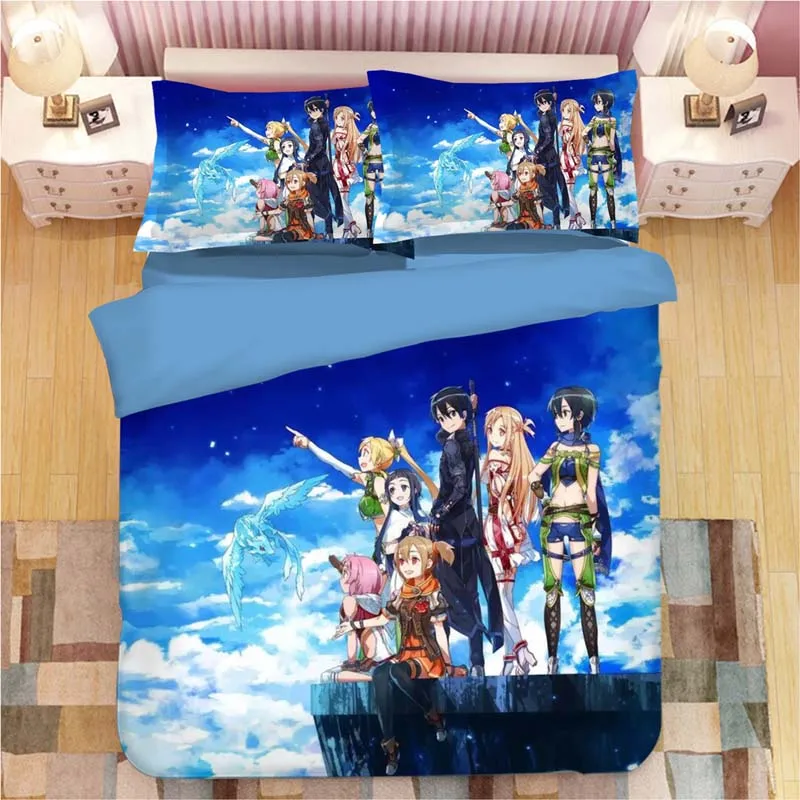 Sword Art интернет Комплект постельного белья пододеяльники наволочки аниме Sword Art интернет Кирито киригая одеяло комплект постельного белья s постельное белье - Цвет: 12