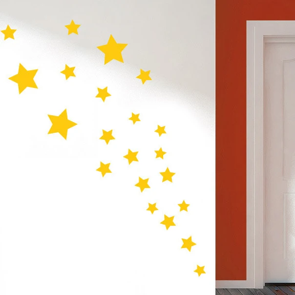 

21 шт./компл. настенные стикеры со звездами декор для детской комнаты многоразовые блестящие настенные наклейки со звездами DIY звездный узор ...