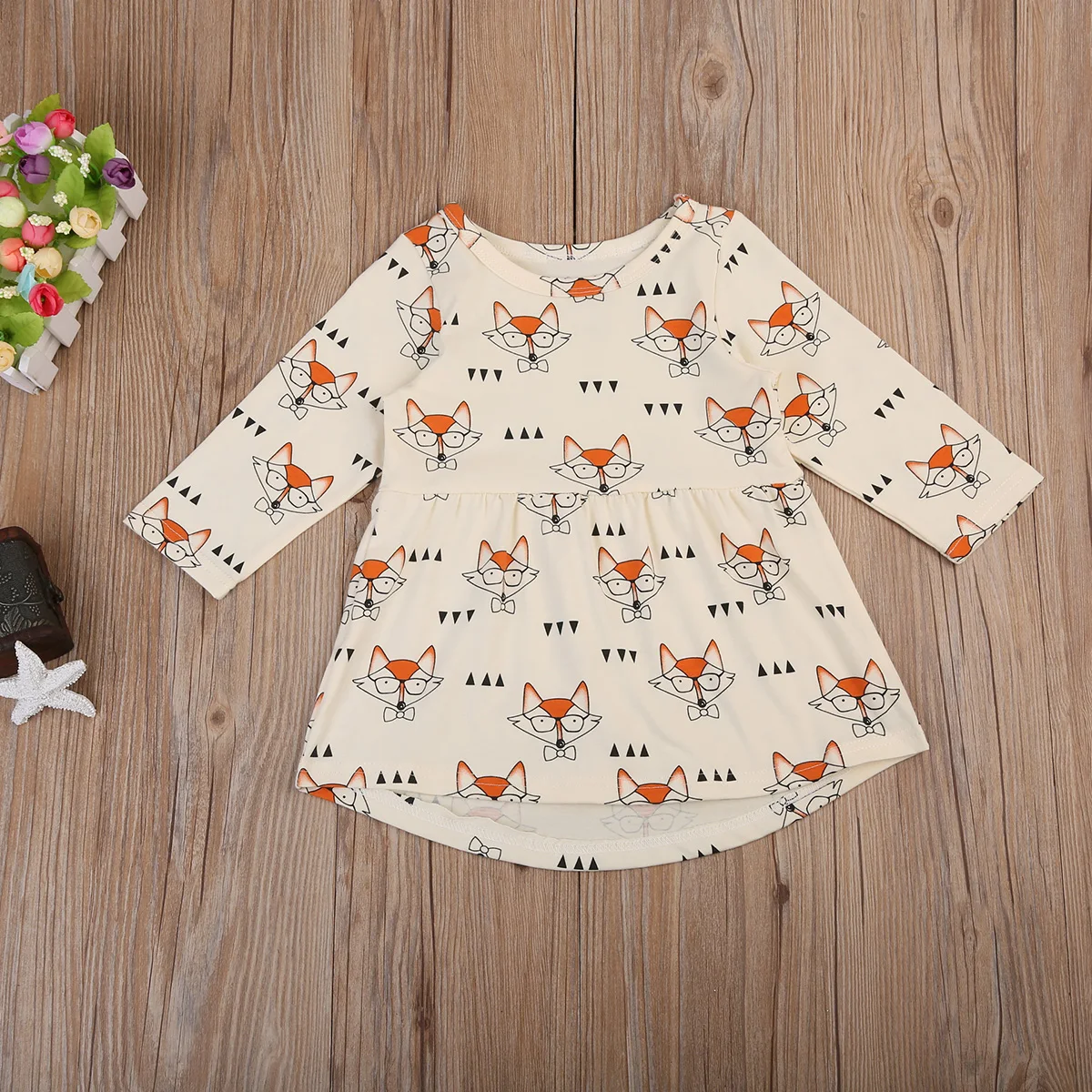 Pudcoco 2017 милое платье для маленьких девочек принцессы очки лиса вечерние платья