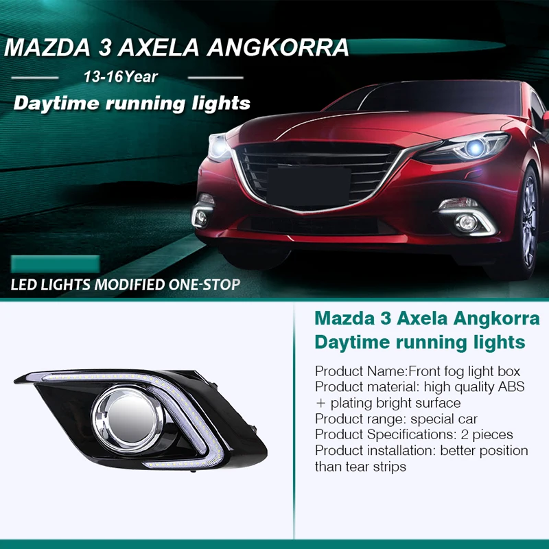 Hlxg светодиодный DRL дневные ходовые огни автомобильный Стайлинг для Mazda 3 Axela 2013-16 с
