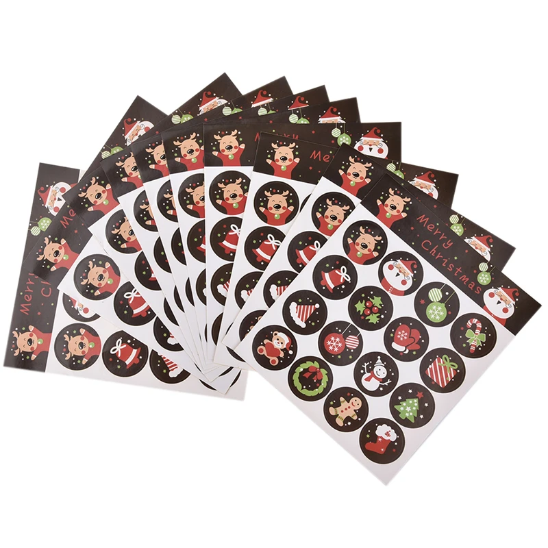 10 листов милые рождественские подарочные коробки Санта Клауса Уплотнительная
