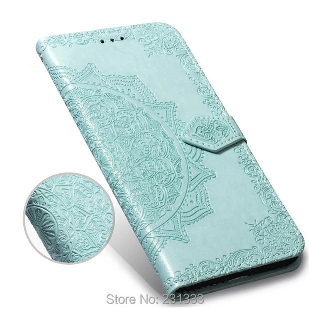 Кожаный чехол-кошелек C-ku с кошельком в виде цветов мандалы для Samsung Galaxy A6 PLUS Huawei Mate