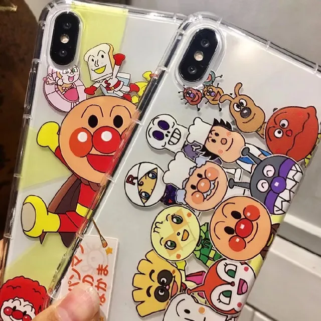 Прозрачный Anpanman чехол для iPhone X 8 7 плюс 6 6S мультфильм baikinman милые тонкие гель ТПУ
