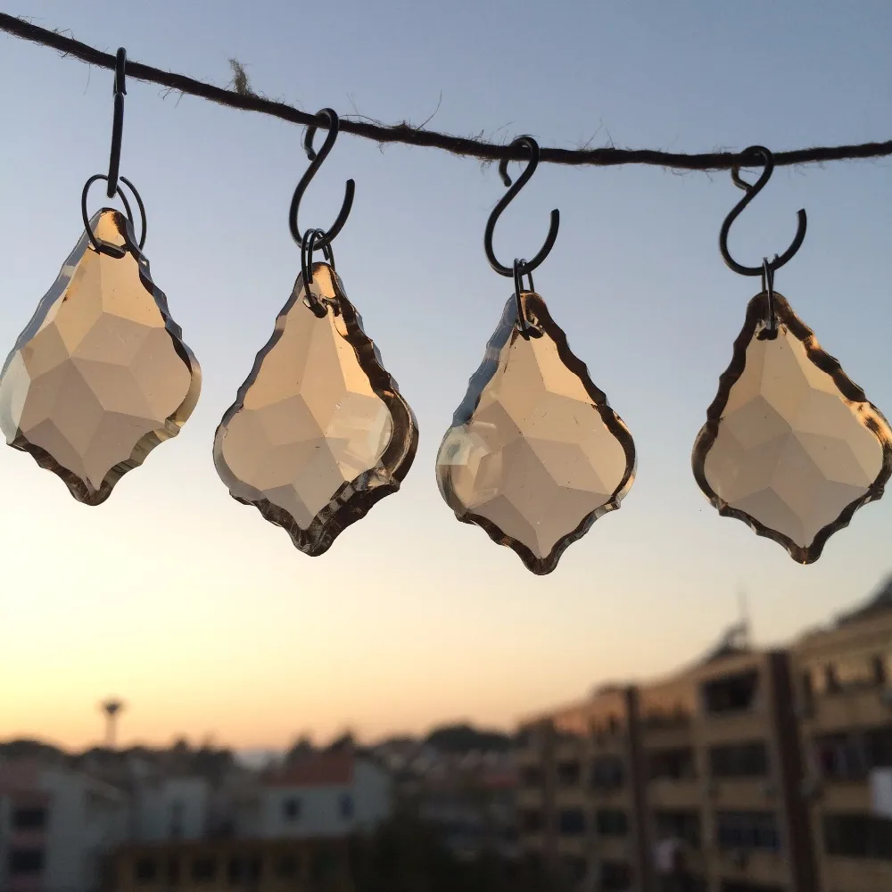 Хрустальная люстра цвета кленового листа шампанского K9 20 шт./лот 38*22 мм призмы