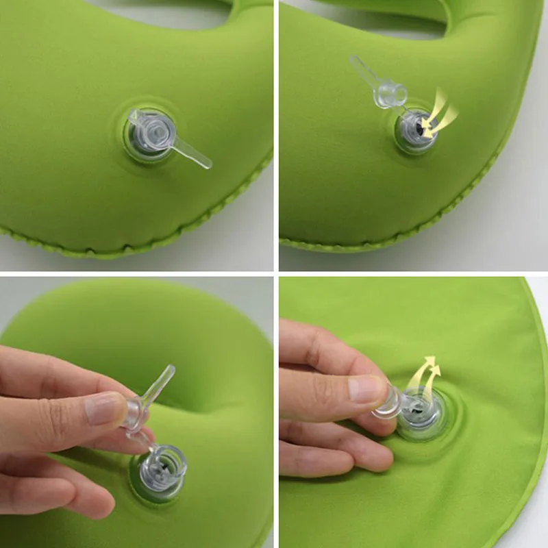 

Portable U Shape Travel Neck Pillow Self-Inflatable Foldable Airplane Head Pillows For Camping Sleeping Car Train Headrest Home