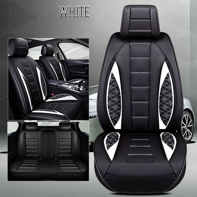 White Чехол для автомобильного сиденья кожаный для Kia Borrego cadenza carens карнавальный ceed cerato 2 forte - Название цвета: White