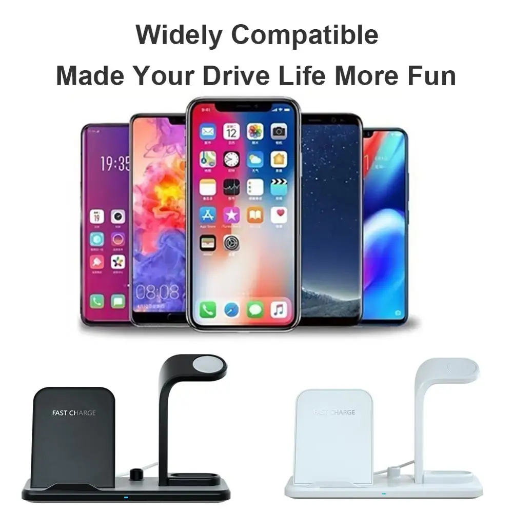 Qi быстрозарядная станция 3 в 1 для iphone 8 Plus/AirPods Алюминий Зарядное устройство