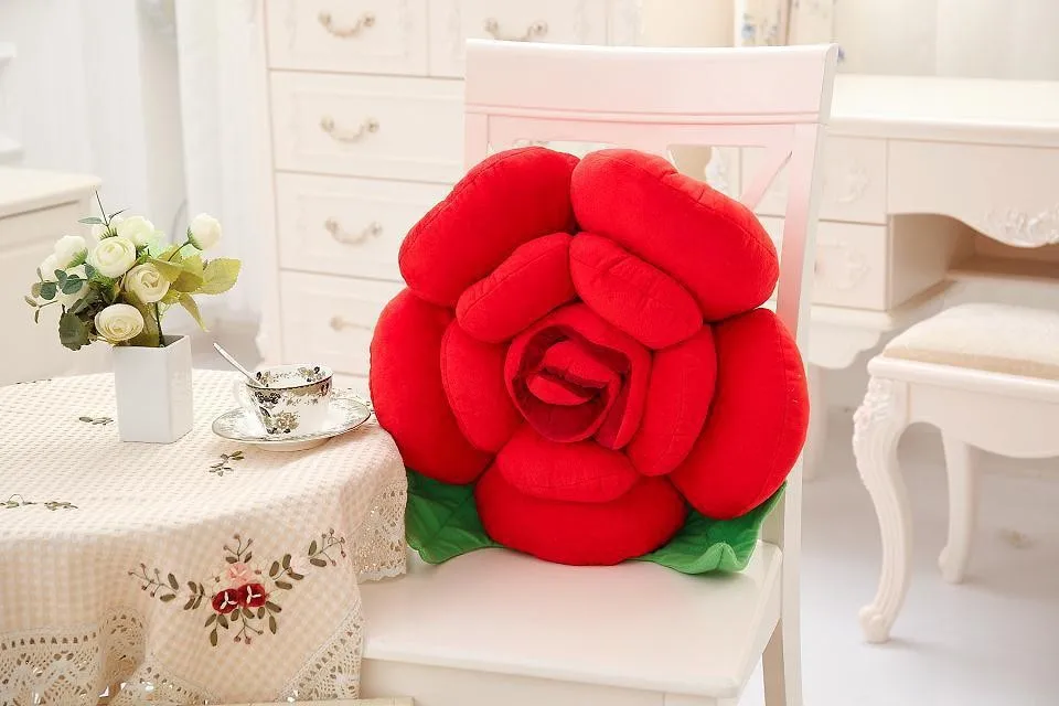 Подушка плюшевая в виде Розы 23-40 см | Дом и сад