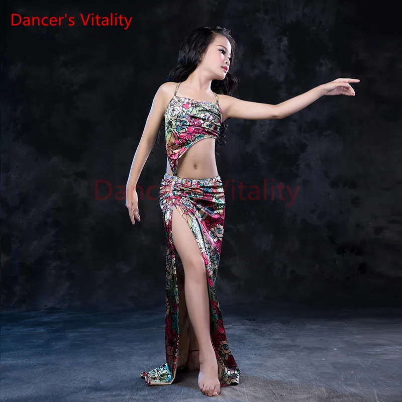 Детский костюм для танца живота с открытой юбкой|belly dance costume set|kids belly costumesbelly costumes |