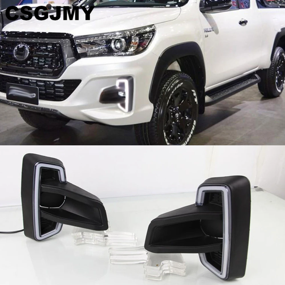1 комплект для Toyota Hilux Revo Rocco 2018 2019 12 в желтое реле сигнала DRL водонепроницаемые
