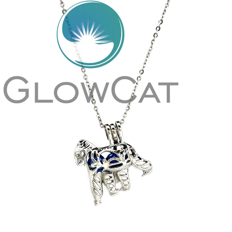 K575 Cute Gorilla Beads Cage Pendant Making Animal Shaped Essential Oil Diffuser Locket Necklace Kids Boys Friends Gift Jewelry | Украшения