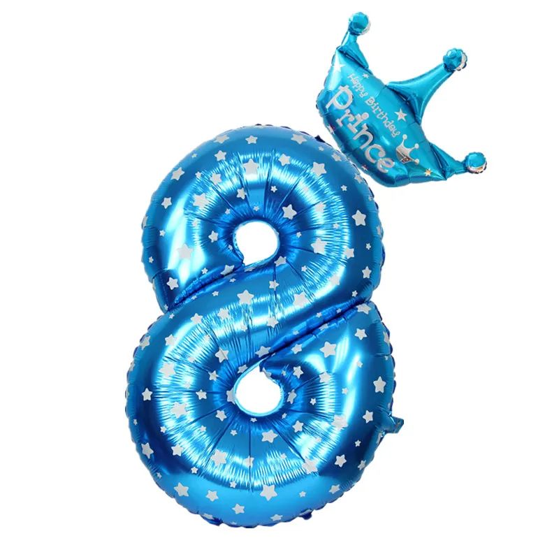 blue 8 32 дюймов розовый и голубой номер 0-9 фольгированные шары цифры баллоны с гелием день рождения свадьбы декор воздушные шары события вечерние принадлежности - Цвет: blue 8